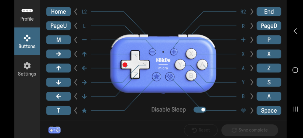 8bitdo micro setting(wdna)